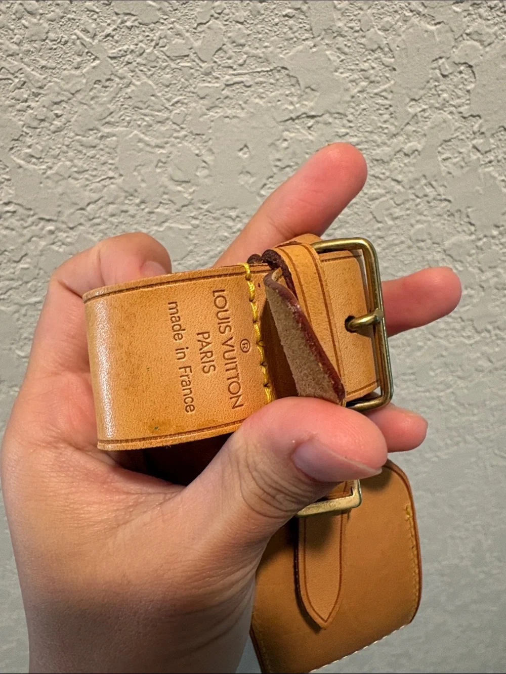 Sold Louis Vuitton Vachetta Leather Luggage Tag in Natural Tan